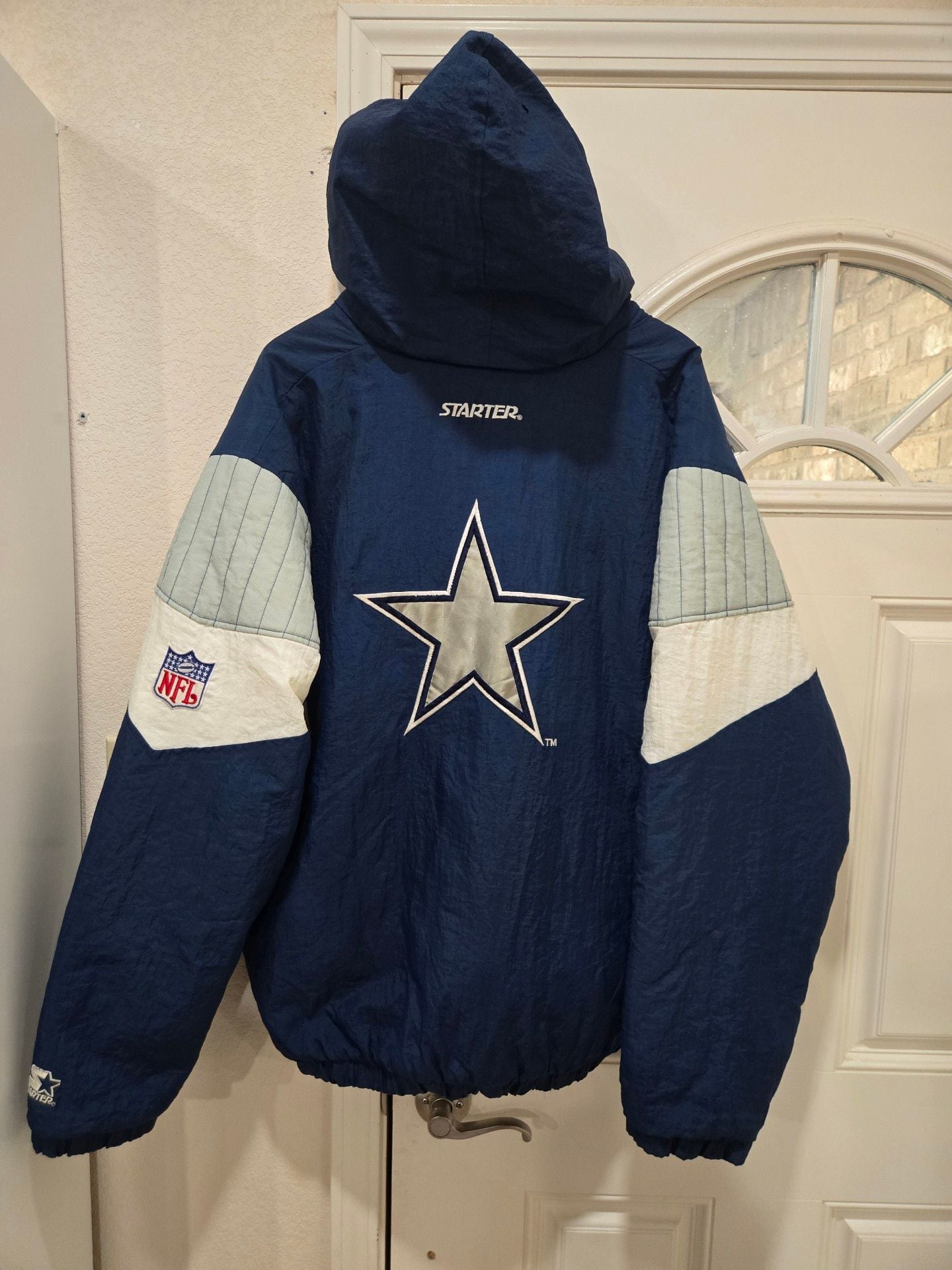 Starter Dallas Cowboys Anorak Jacket Size XL Blue NFL Pullover 3