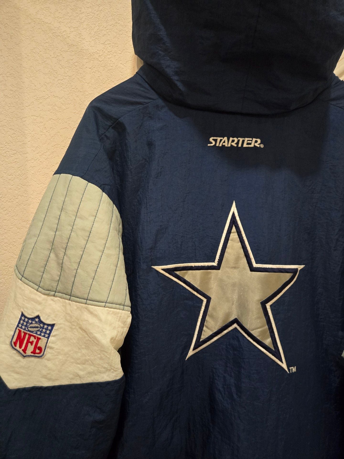Starter Dallas Cowboys Anorak Jacket Size XL Blue NFL Pullover 4
