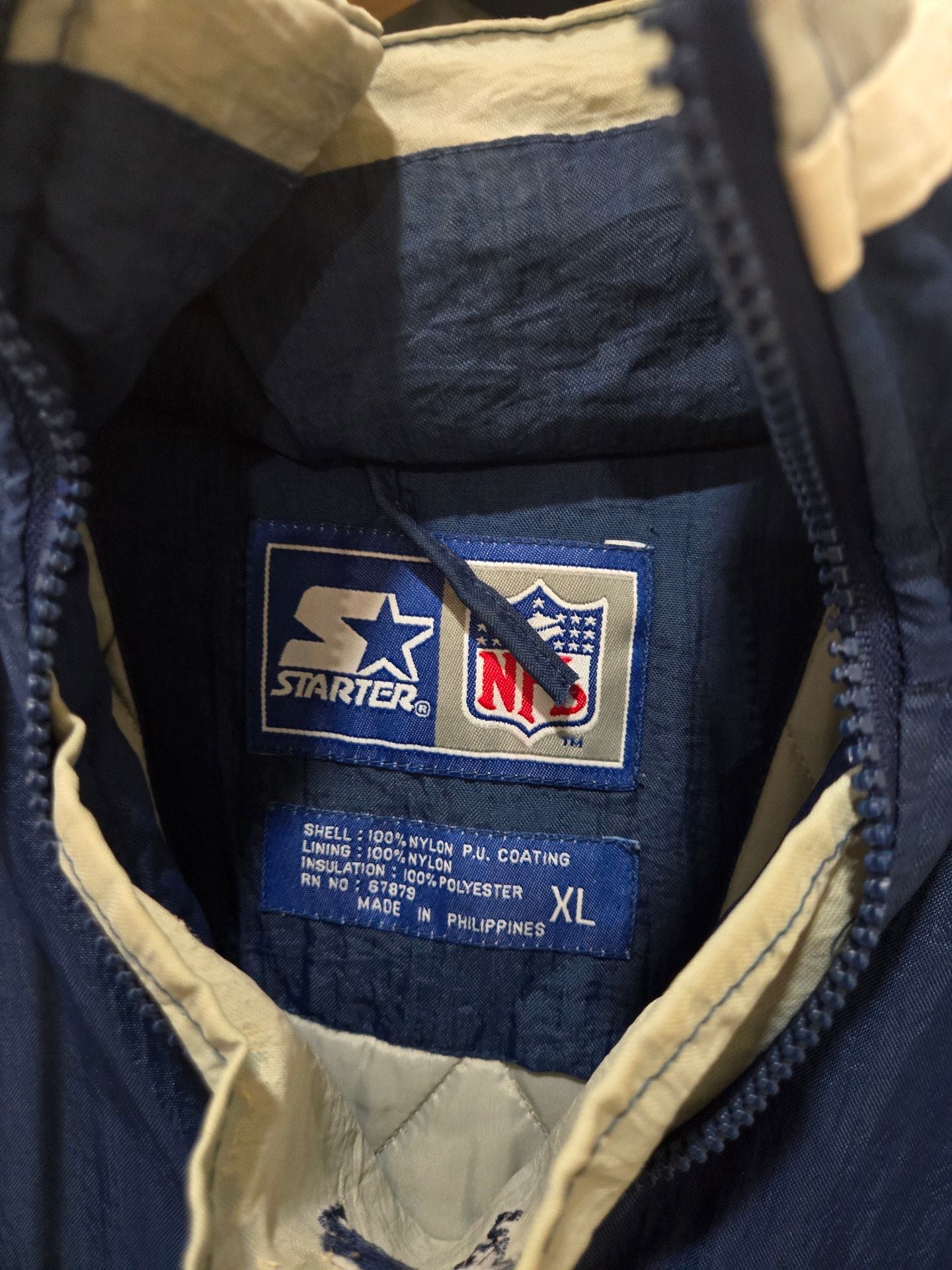 Starter Dallas Cowboys Anorak Jacket Size XL Blue NFL Pullover 6