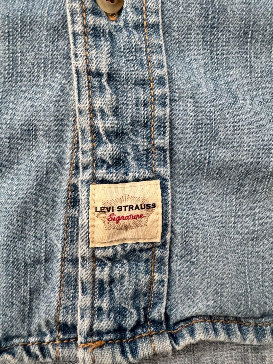 Levi Strauss Signature Long Sleeve Denim Button Down Shirt Size L Blue 7