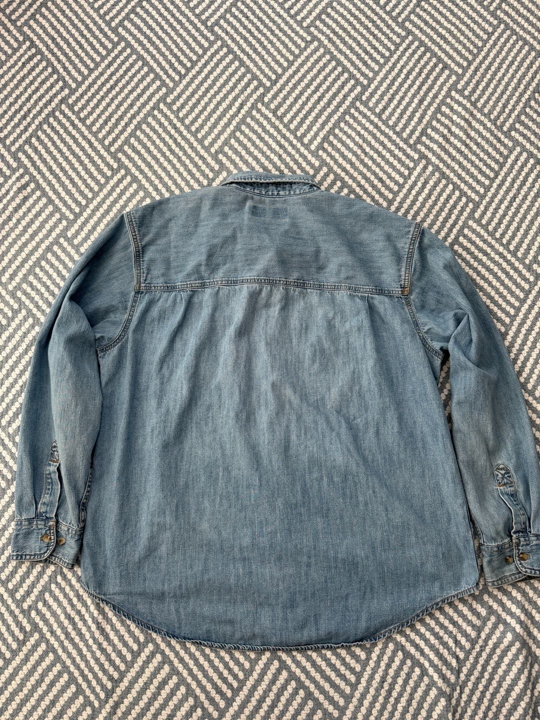 Levi Strauss Signature Long Sleeve Denim Button Down Shirt Size L Blue 8