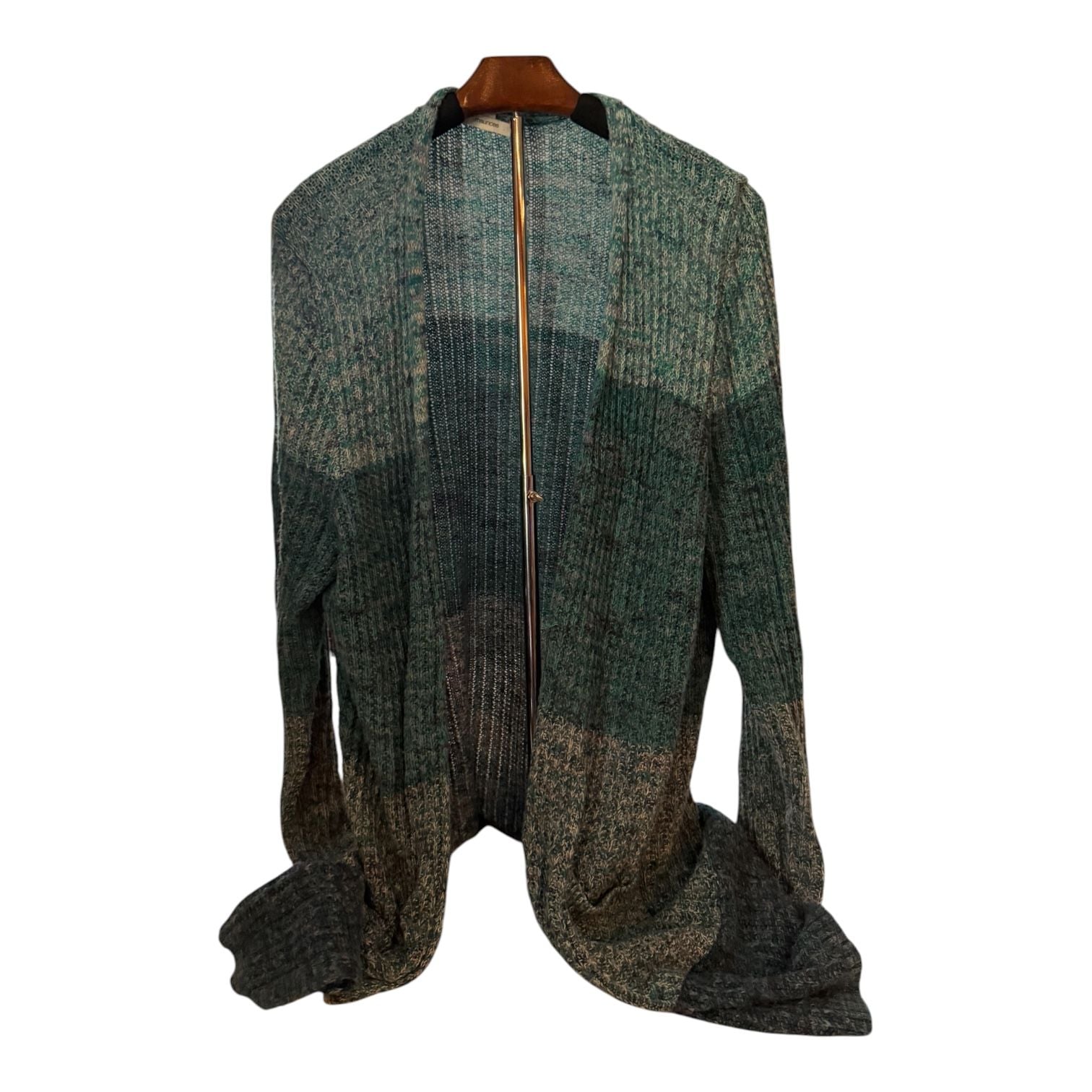 Maurices Open Front Cardigan Size XL Green Multicolored Knit Sweater 4
