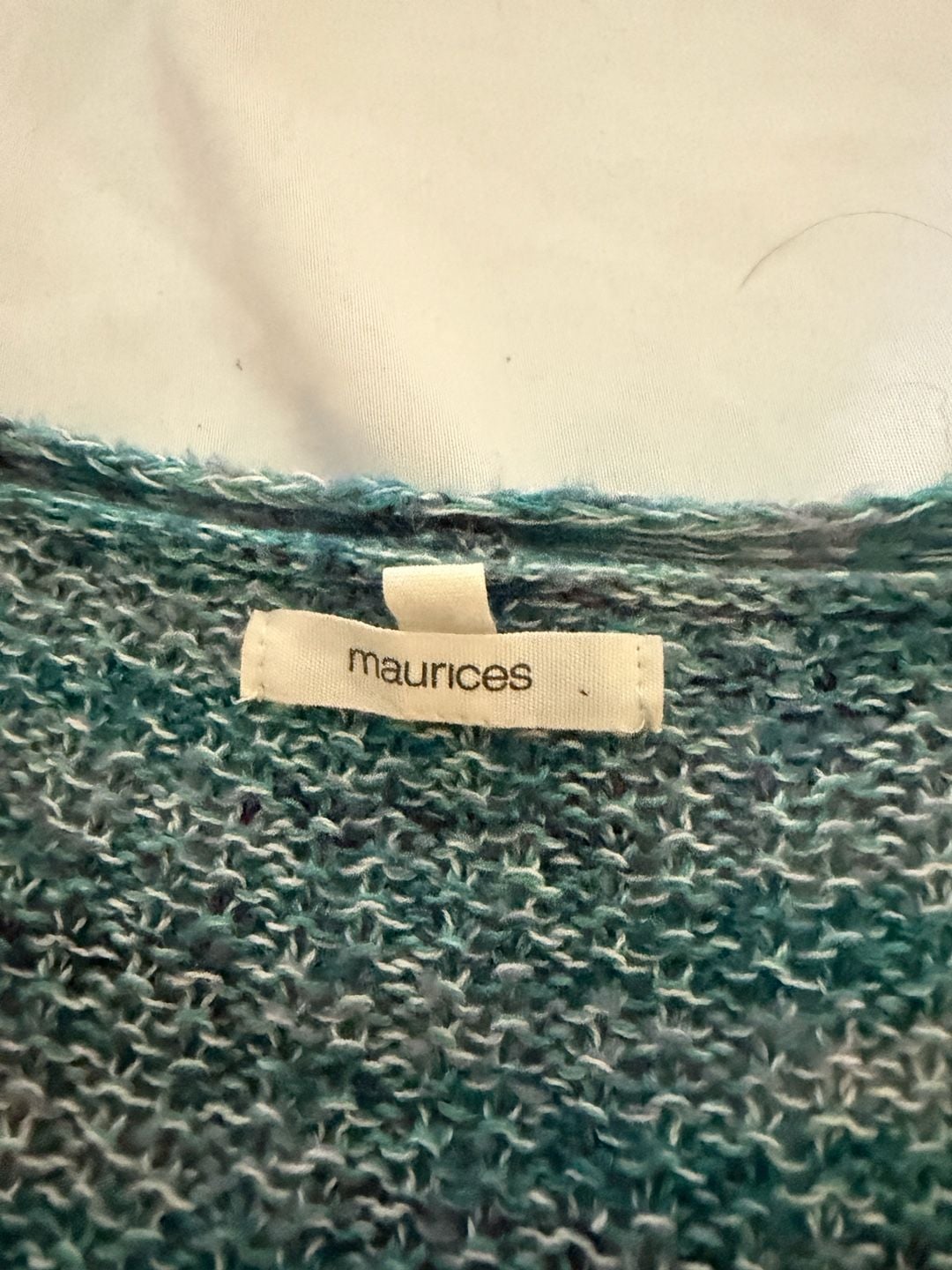 Maurices Open Front Cardigan Size XL Green Multicolored Knit Sweater 6