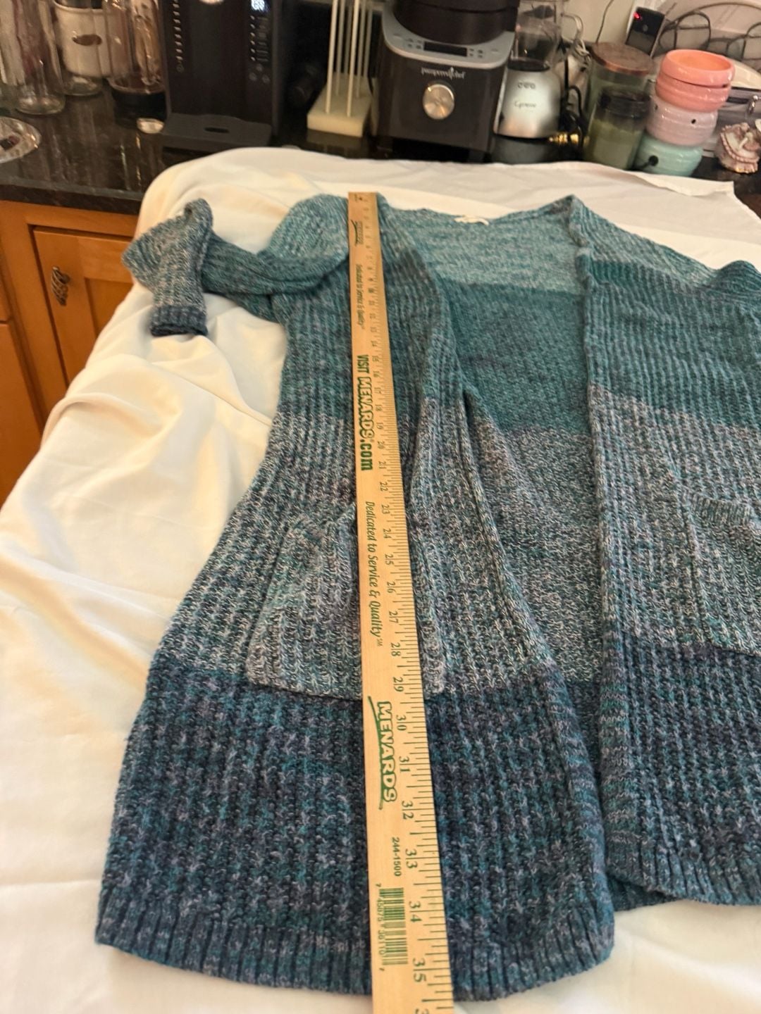 Maurices Open Front Cardigan Size XL Green Multicolored Knit Sweater 11