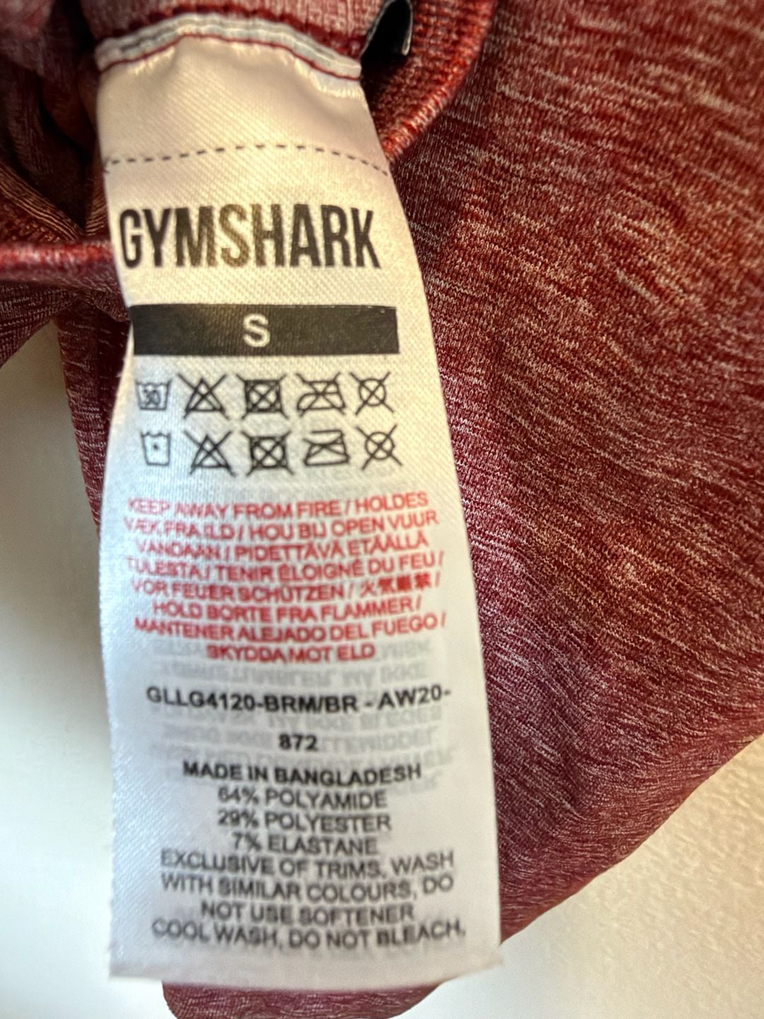 Gymshark Adapt Ombre Seamless Leggings Size S Burgundy 4