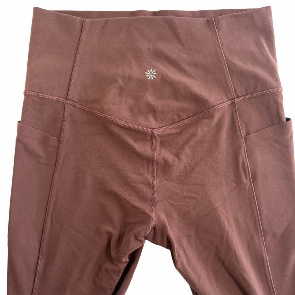 Athleta Salutation Stash Pocket II Size S rosey Brown Leggings 4