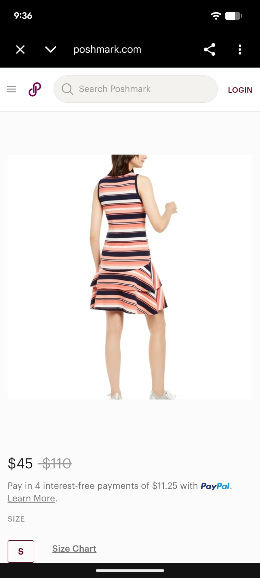 MICHAEL Michael Kors Striped Dress Size M Coral Peach Navy 6