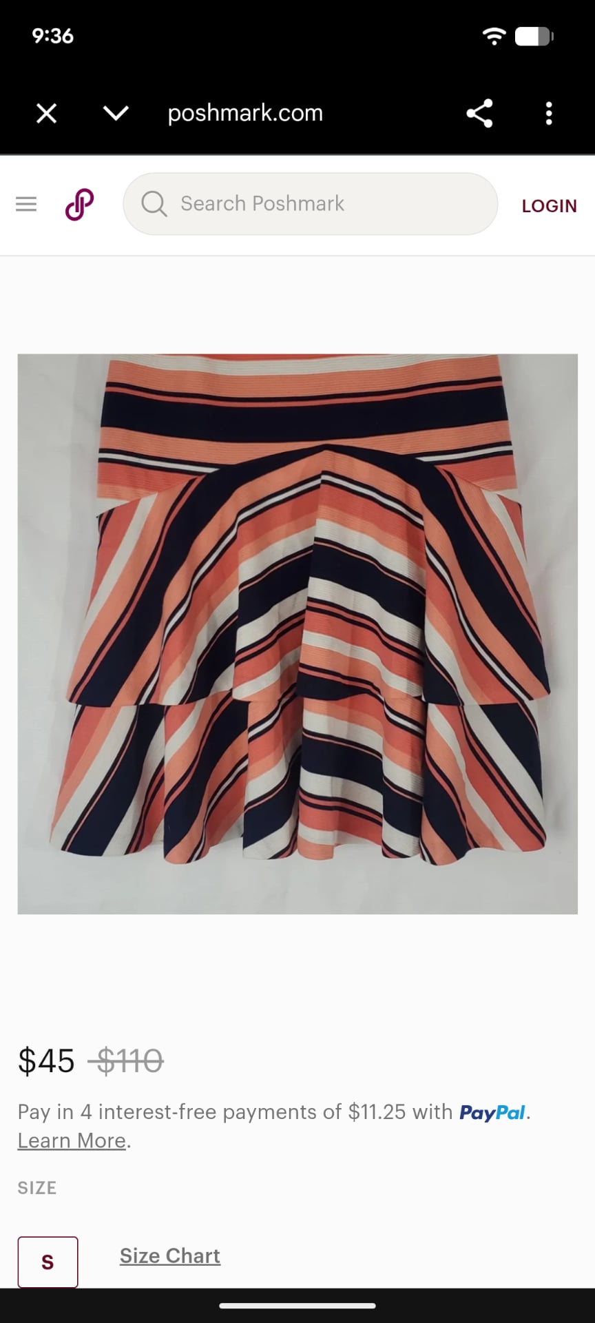 MICHAEL Michael Kors Striped Dress Size M Coral Peach Navy 7