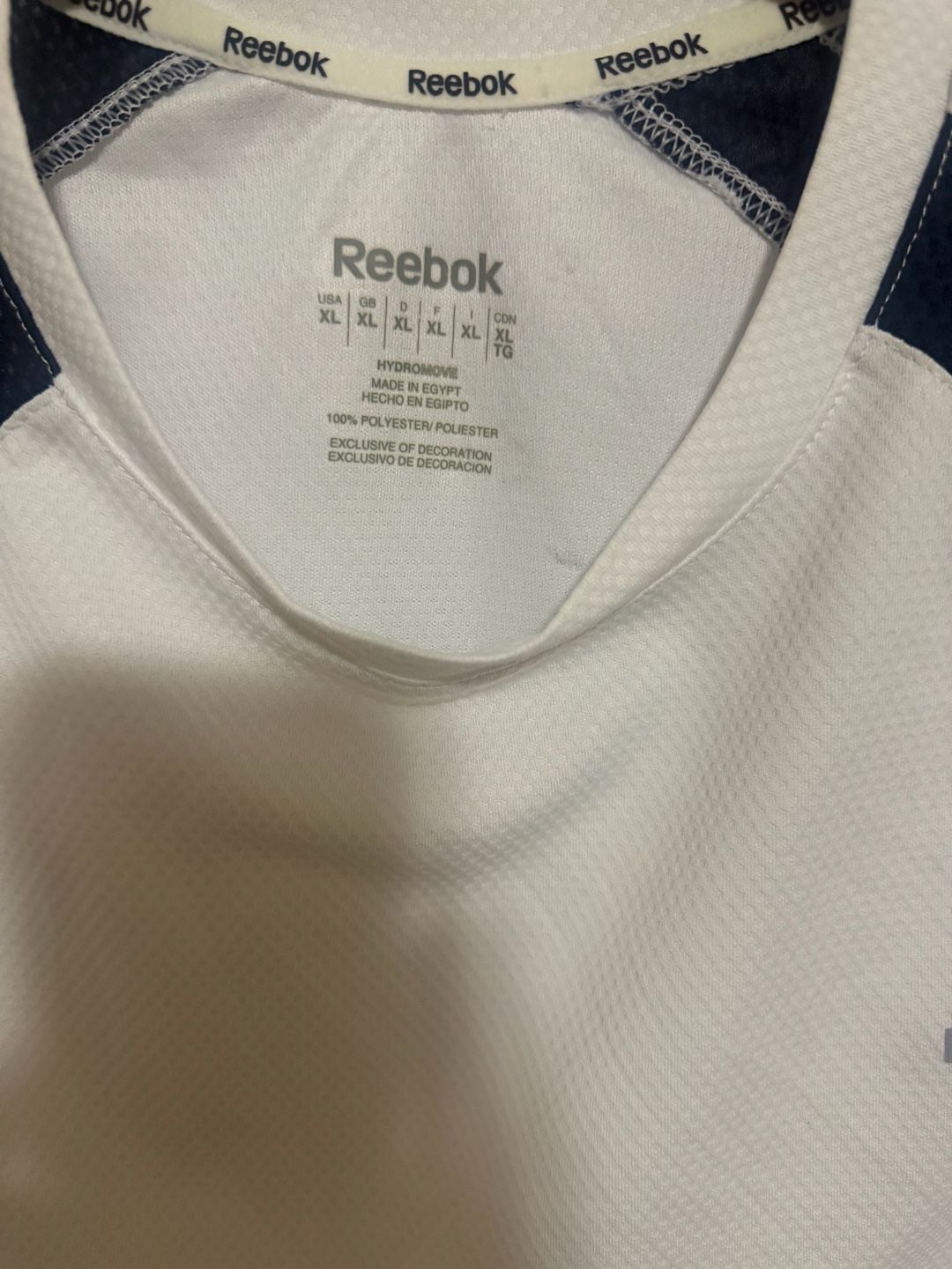 Reebok Colorblock Athletic T-Shirt White Blue 4