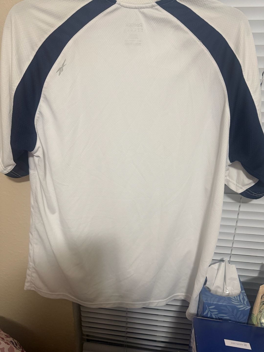 Reebok Colorblock Athletic T-Shirt White Blue 7