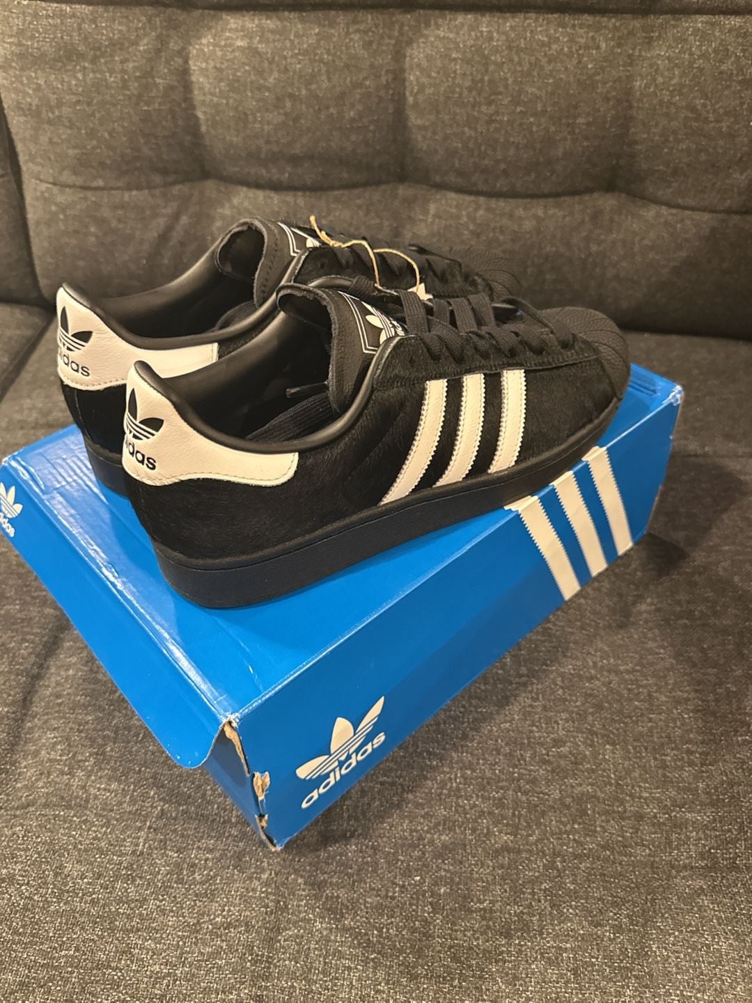 10W - Adidas Superstar II Women’s Black White Pony Hair Sneakers 5