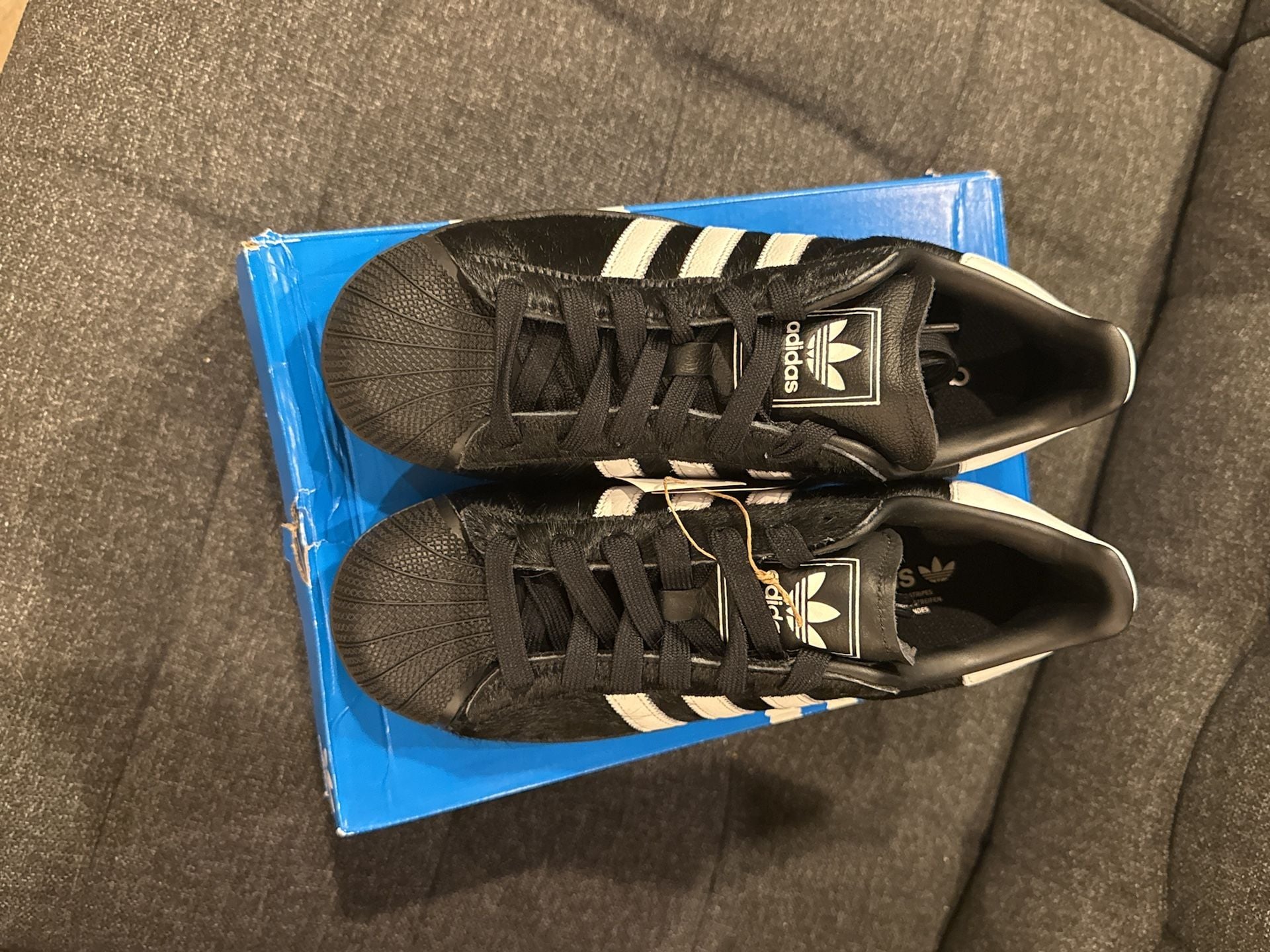 10W - Adidas Superstar II Women’s Black White Pony Hair Sneakers 6