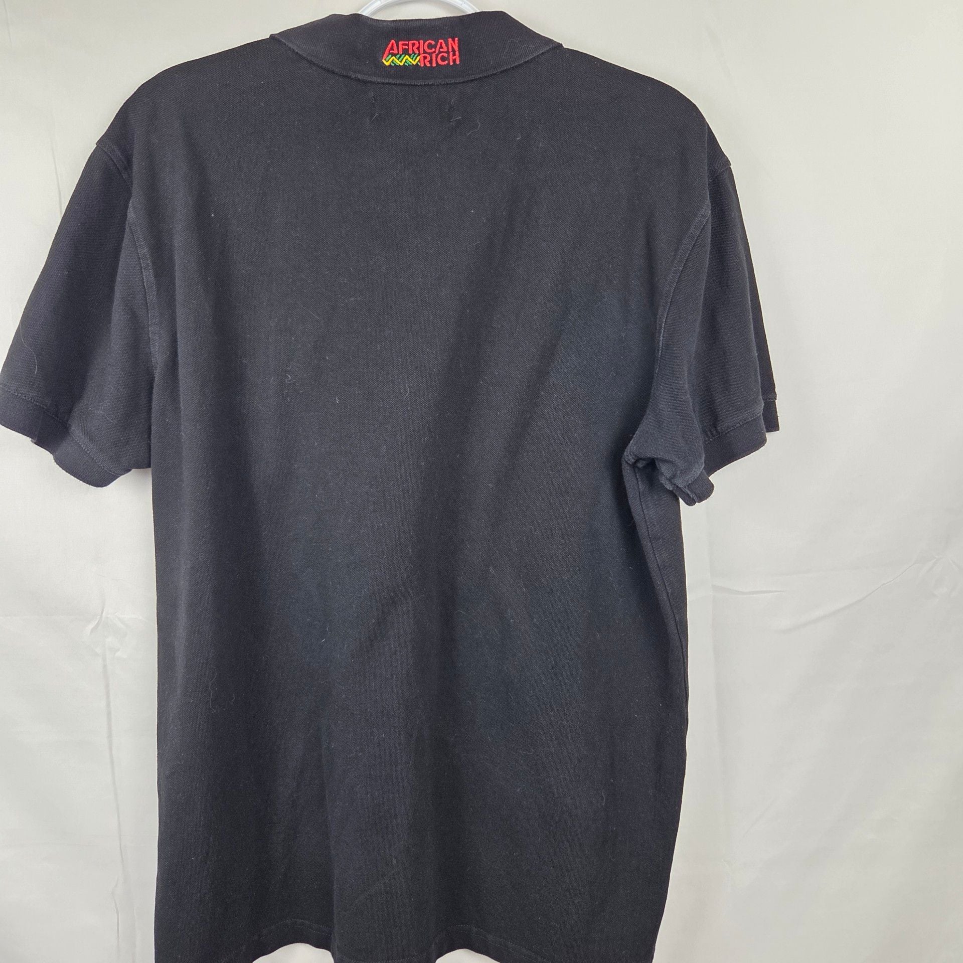 African Rich Polo Shirt Size L Black 4