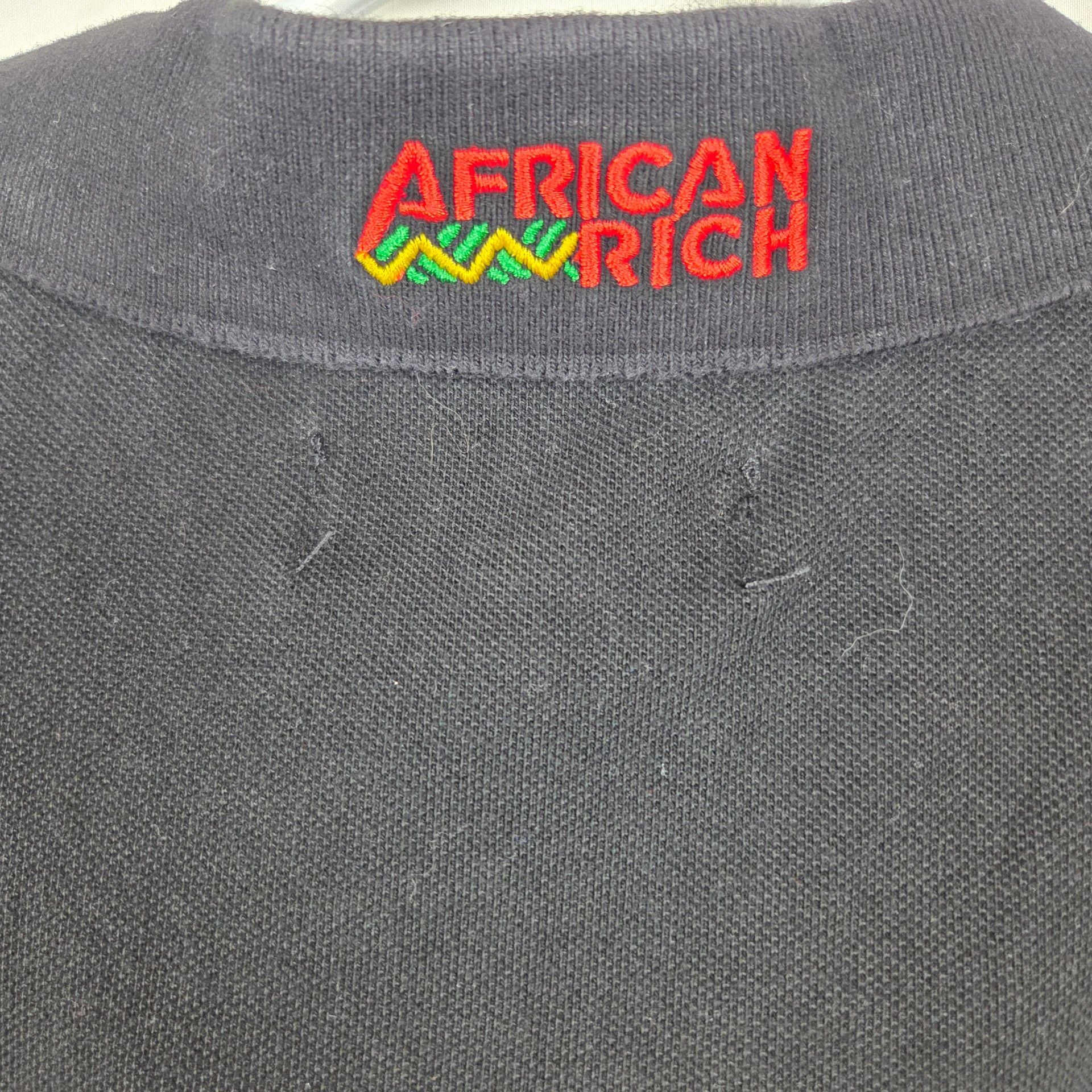 African Rich Polo Shirt Size L Black 5