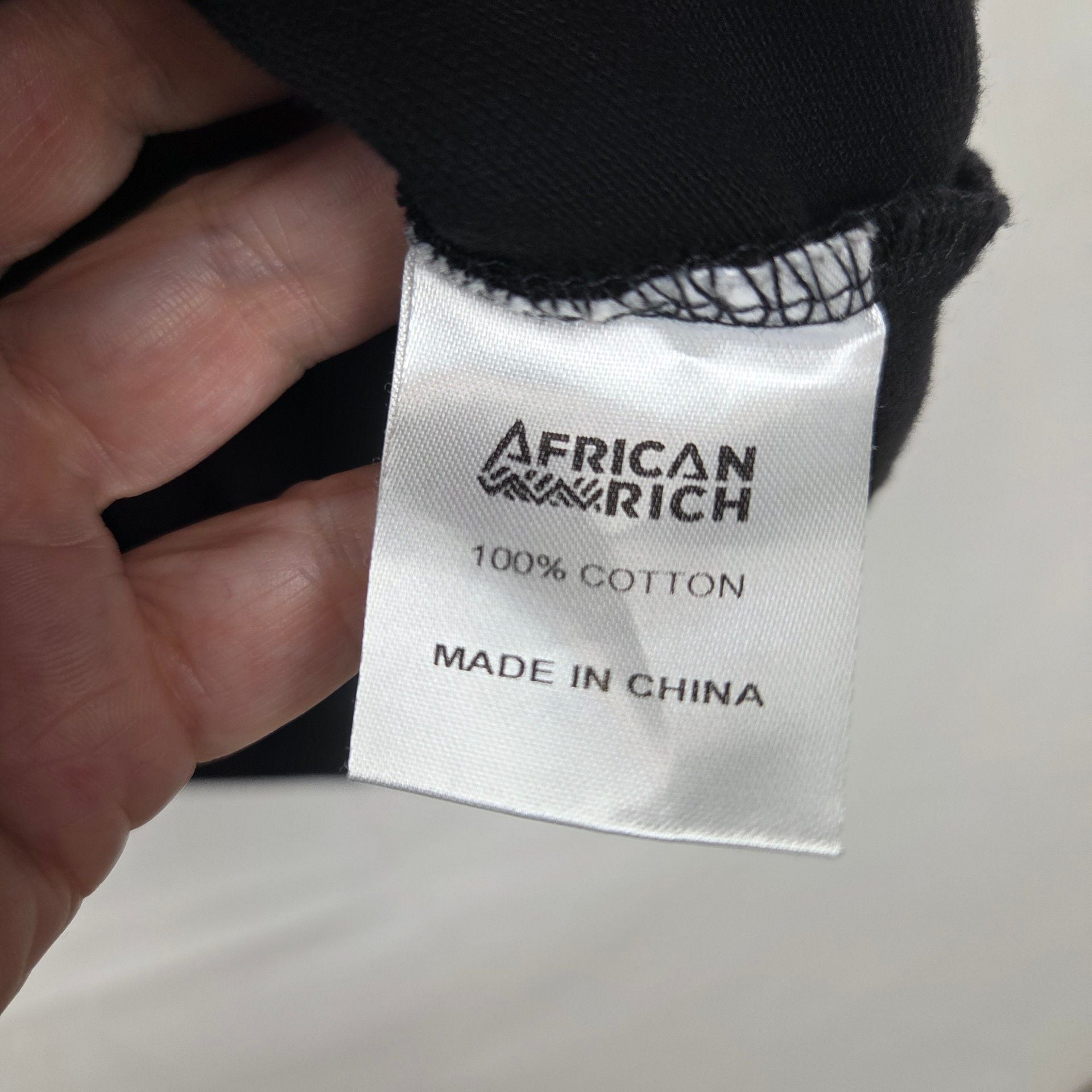 African Rich Polo Shirt Size L Black 7