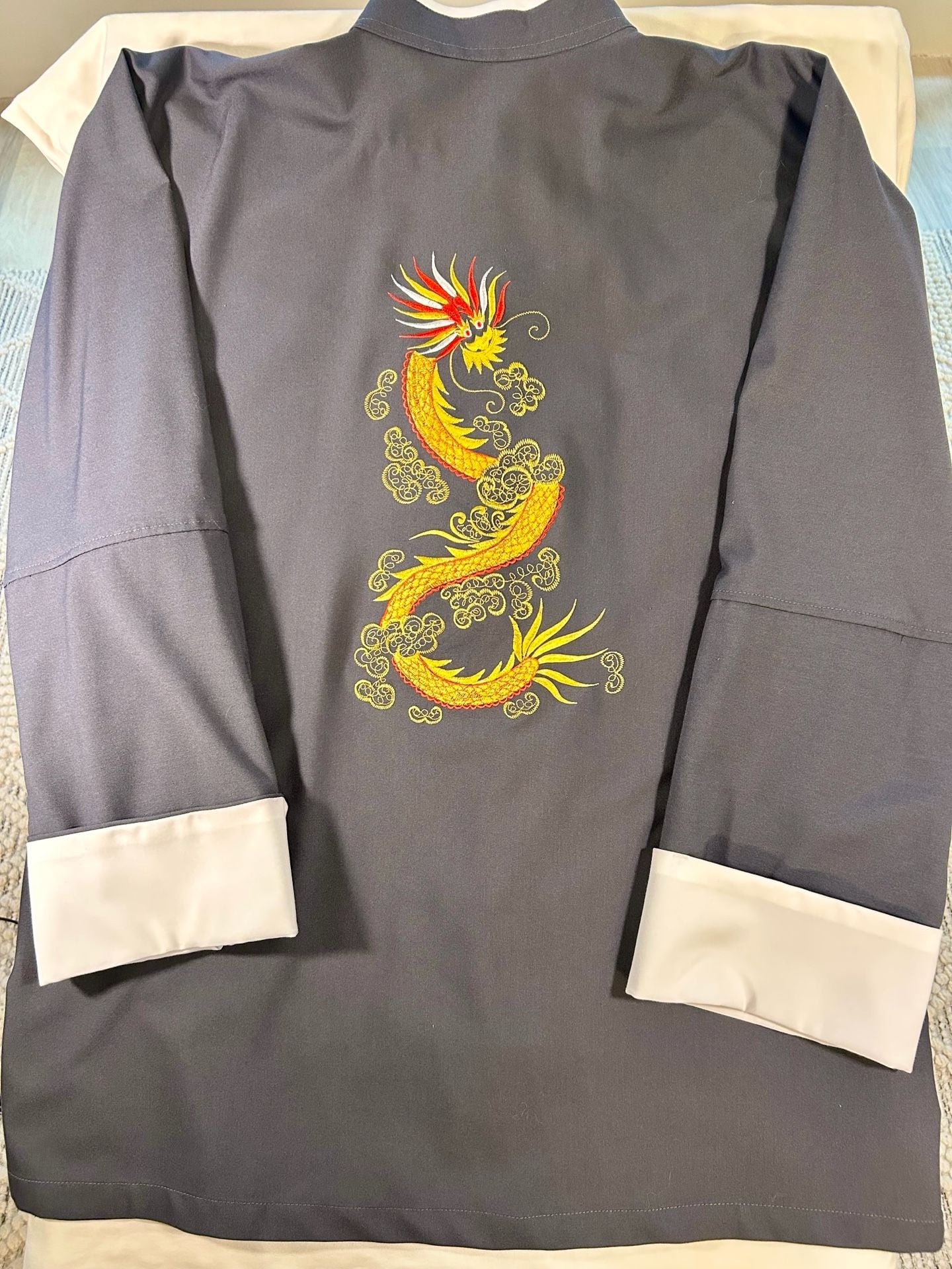 Taichi Tranquility Kung Fu Jacket Size XL Dark Gray Dragon Embroidery 7