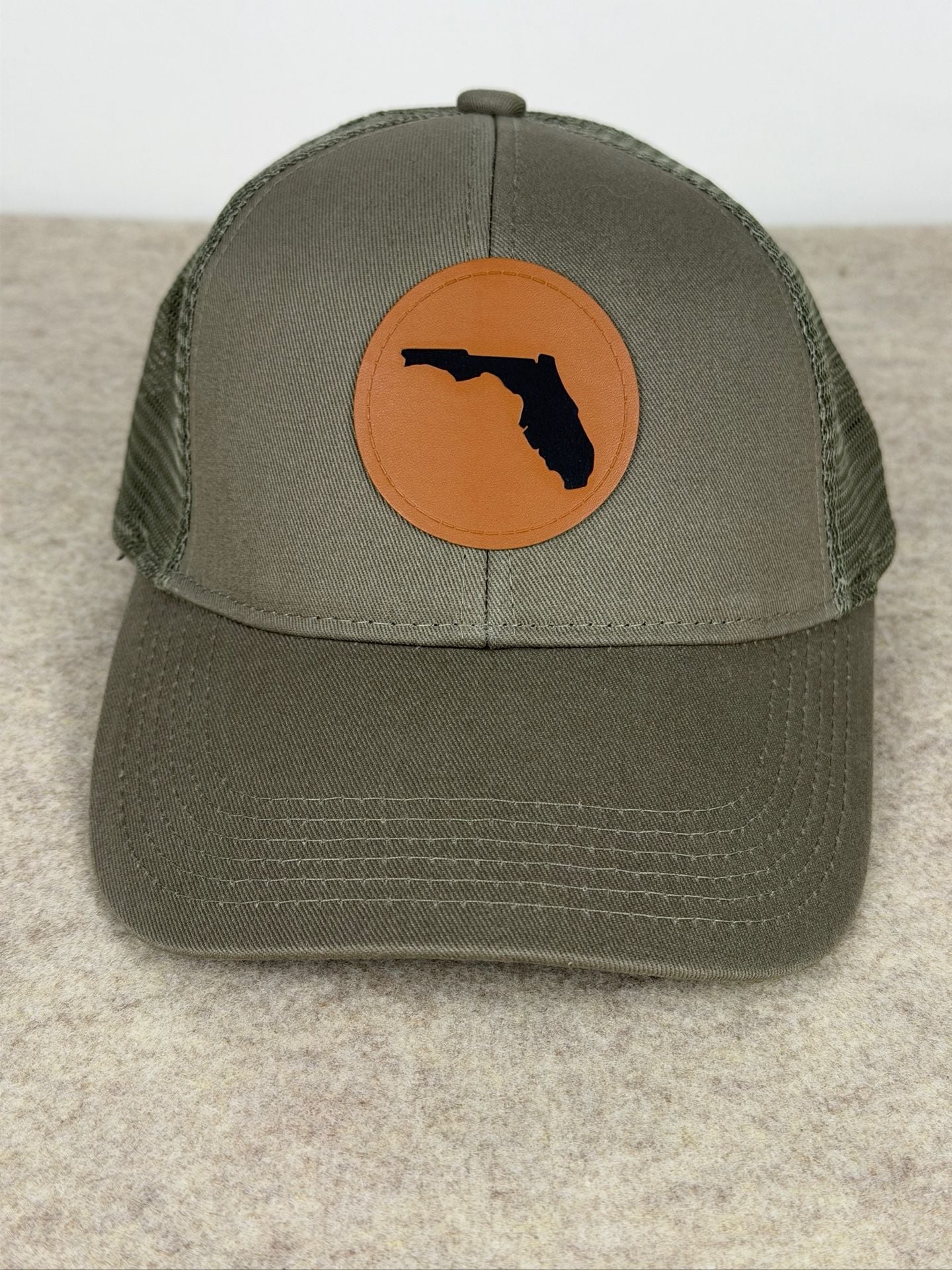 Port Authority Florida Map Trucker Hat Green Mesh Patch 2