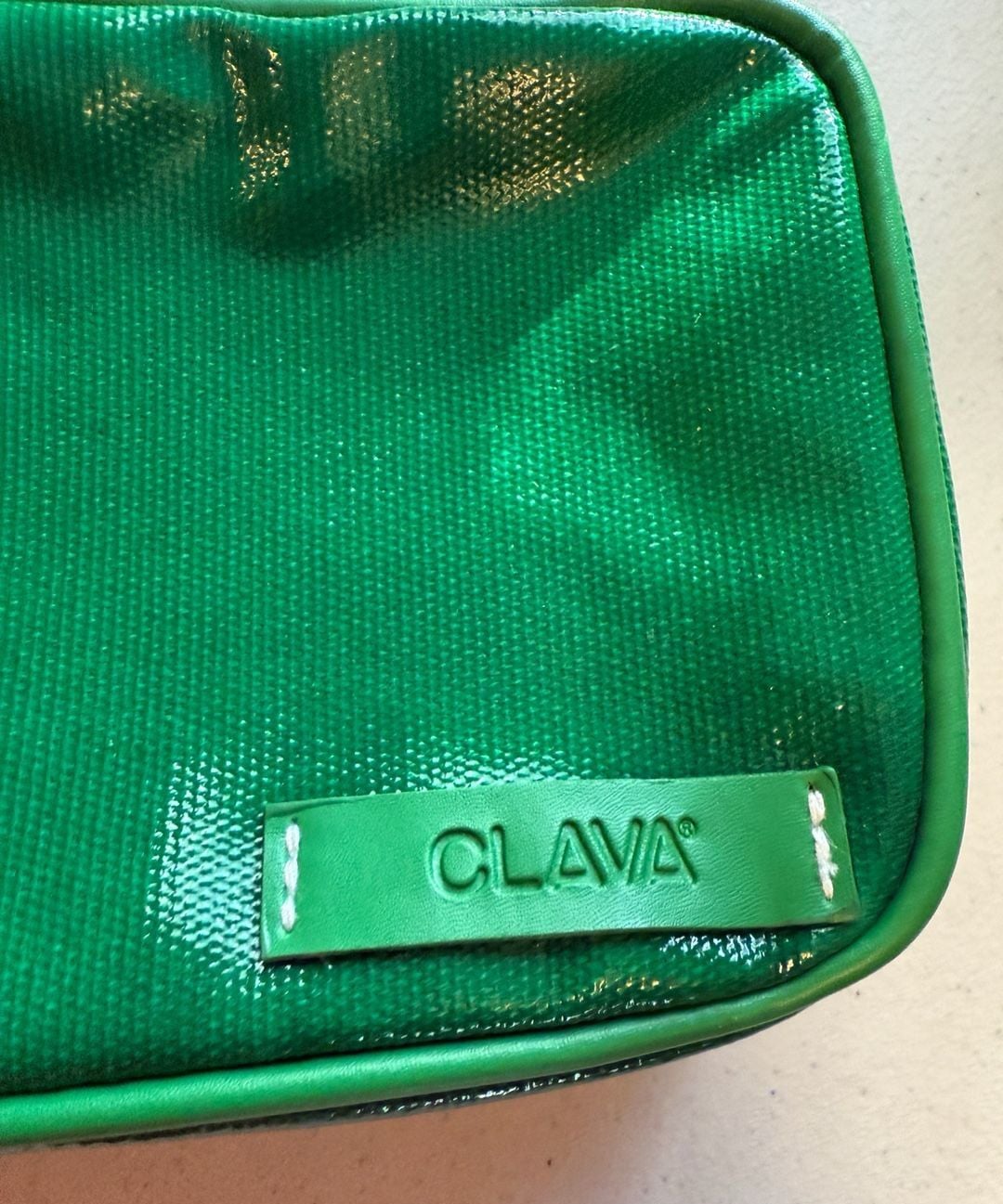 Clava Green Patent Cosmetic Pouch 4