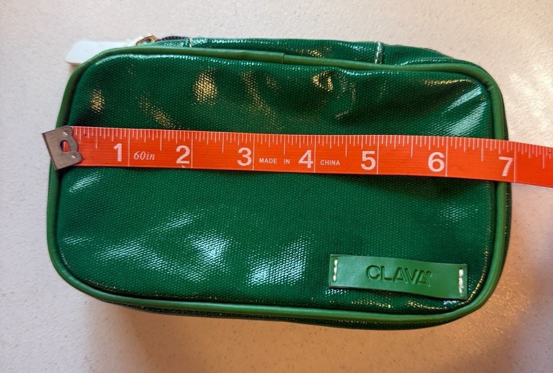 Clava Green Patent Cosmetic Pouch 6