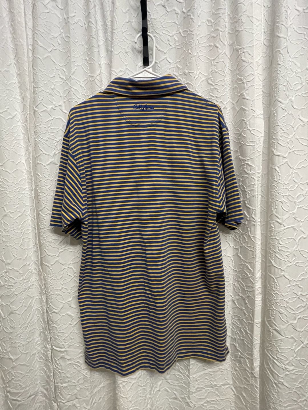 Bobby Jones Striped Polo Shirt Size Medium Blue Yellow Men's Golf Top Preppy 4