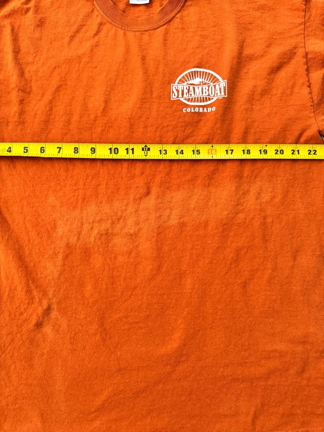 Gildan Steamboat Colorado Long Sleeve T-Shirt Size XL Orange 7