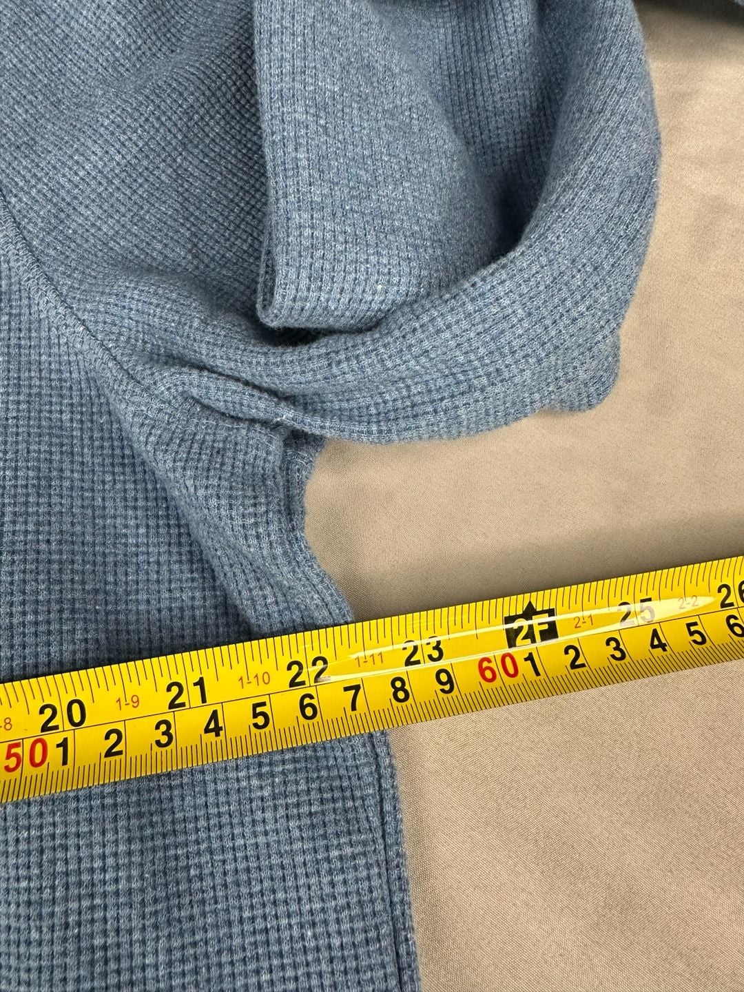 Member's Mark Thermal Henley Size XL Blue Long Sleeve Waffle Knit Shirt 4