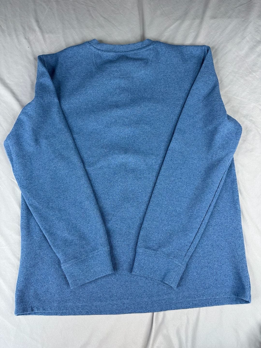 Member's Mark Thermal Henley Size XL Blue Long Sleeve Waffle Knit Shirt 6