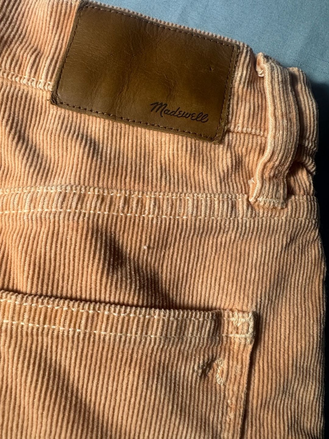 Madewell The High-Rise Slim Boyjean Size 26 Peach Corduroy Pants 7