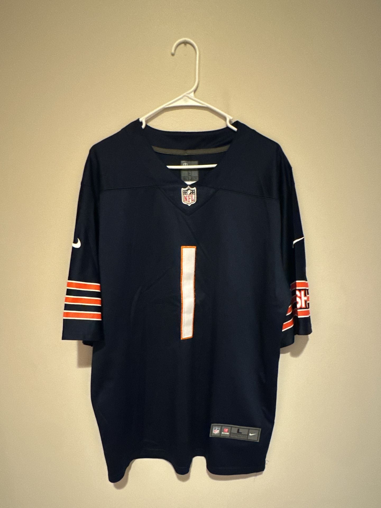 Nike Chicago Bears Justin Fields 1 Jersey Size L Navy Blue Football 2
