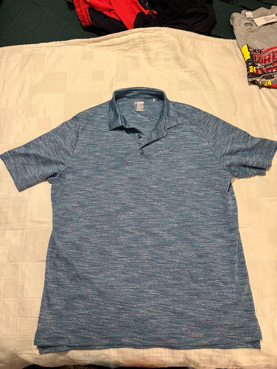 Callaway Golf Polo Shirt Size L Blue Space-Dyed Opti-Dri 2