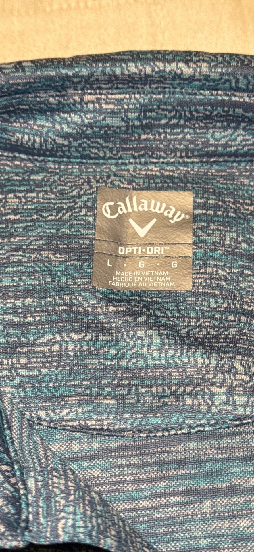 Callaway Golf Polo Shirt Size L Blue Space-Dyed Opti-Dri 3