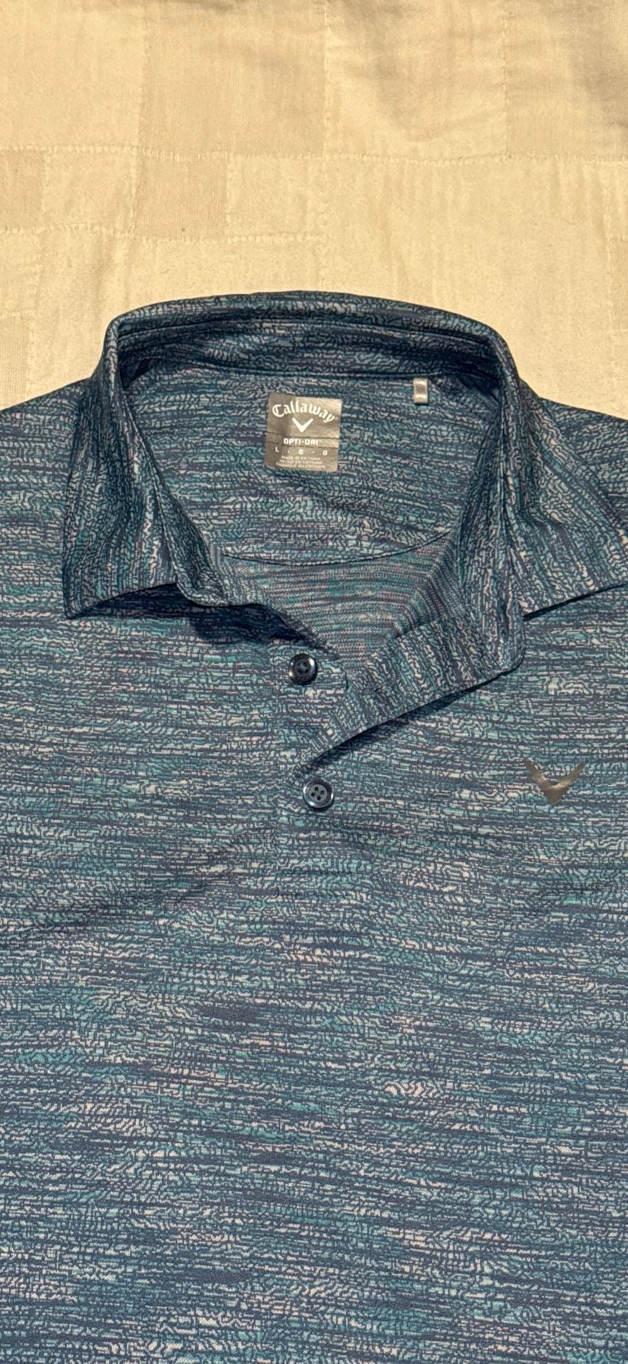 Callaway Golf Polo Shirt Size L Blue Space-Dyed Opti-Dri 4