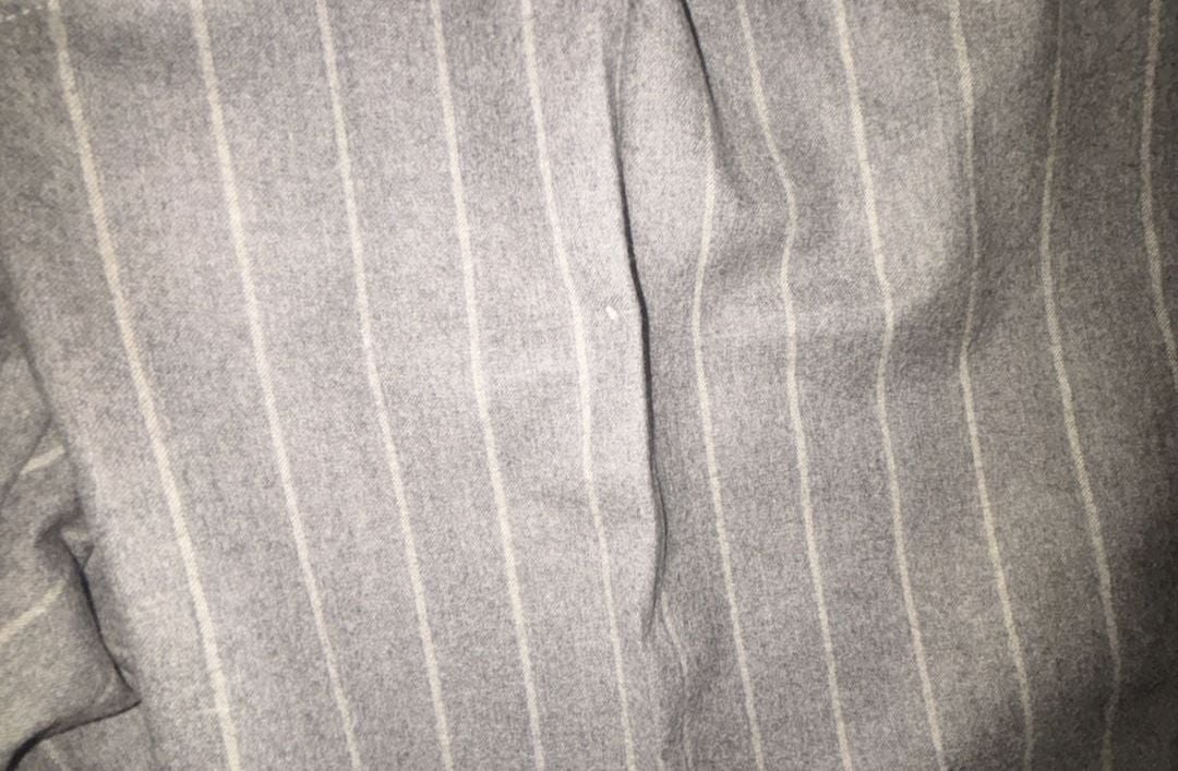 Zanella Bennett Pinstripe Wool Trousers Size 40 Gray Pleated Cuffed 3