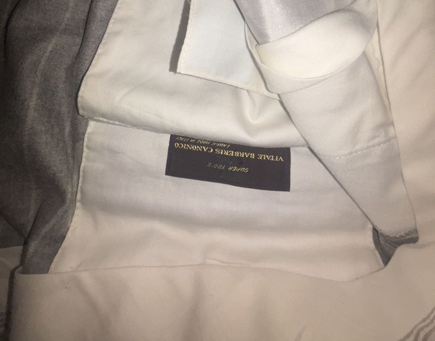 Zanella Bennett Pinstripe Wool Trousers Size 40 Gray Pleated Cuffed 4