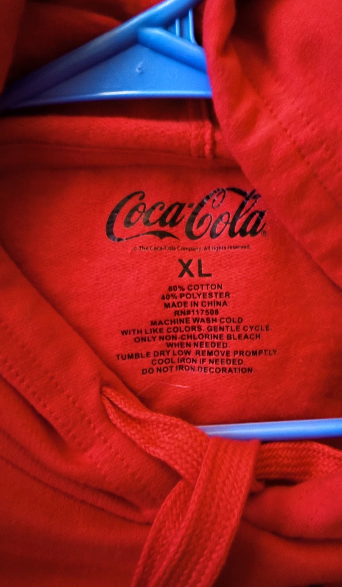 Coca-Cola Graphic Hoodie Size XL Red Pullover Sweatshirt 4