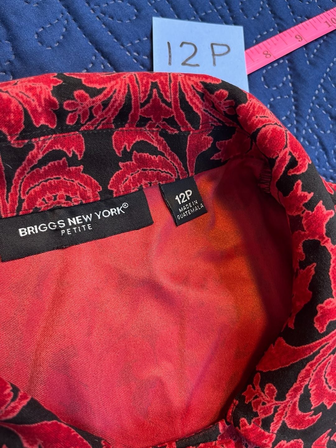 Statement Blazer- Red Black Baroque Damask Print 6