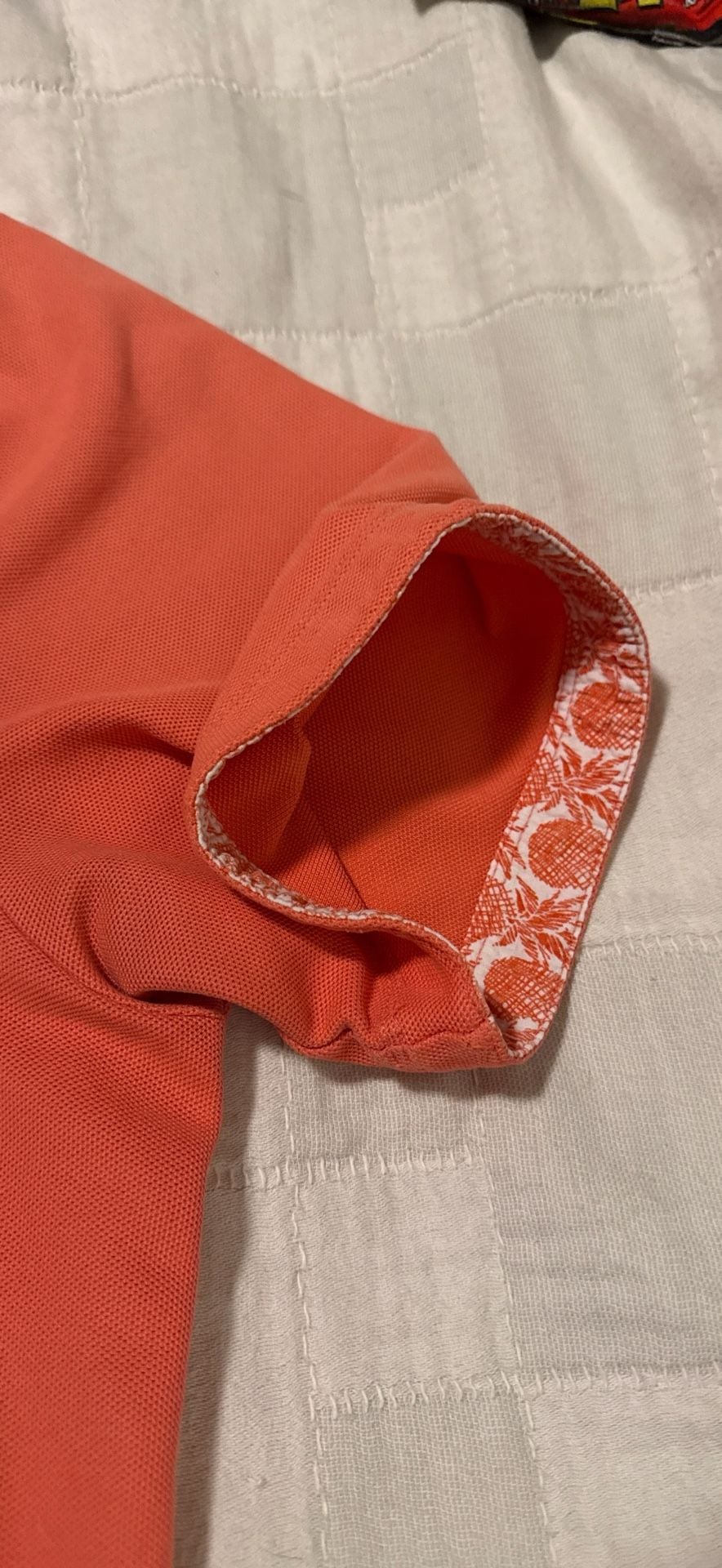 Tommy Bahama IslandZone Polo Shirt Size XL Coral Orange Marlin Accent 5