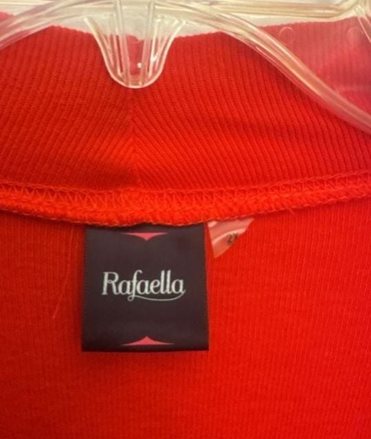 Rafaella Open Front Cardigan Size 2X Red 3