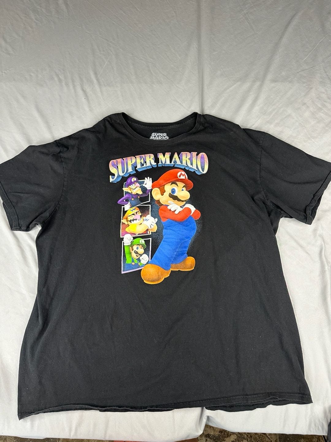 Super Mario T-Shirt Size 3X Black Graphic Character Tee Nintendo 1