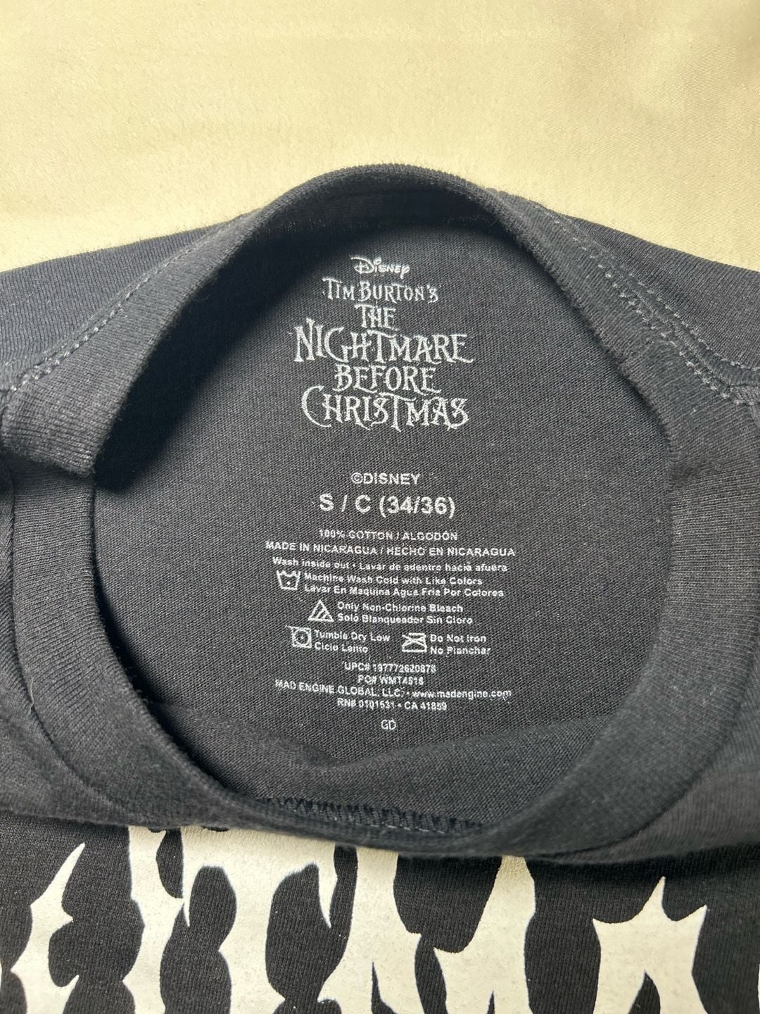 Disney The Nightmare Before Christmas Metal Fright T-Shirt Size S Black 3