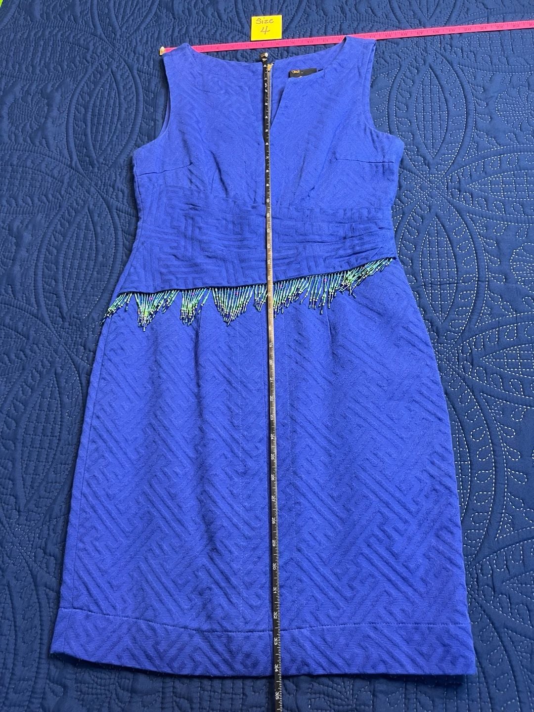 Blue Beaded Sleeveless Occasion Dress 4
