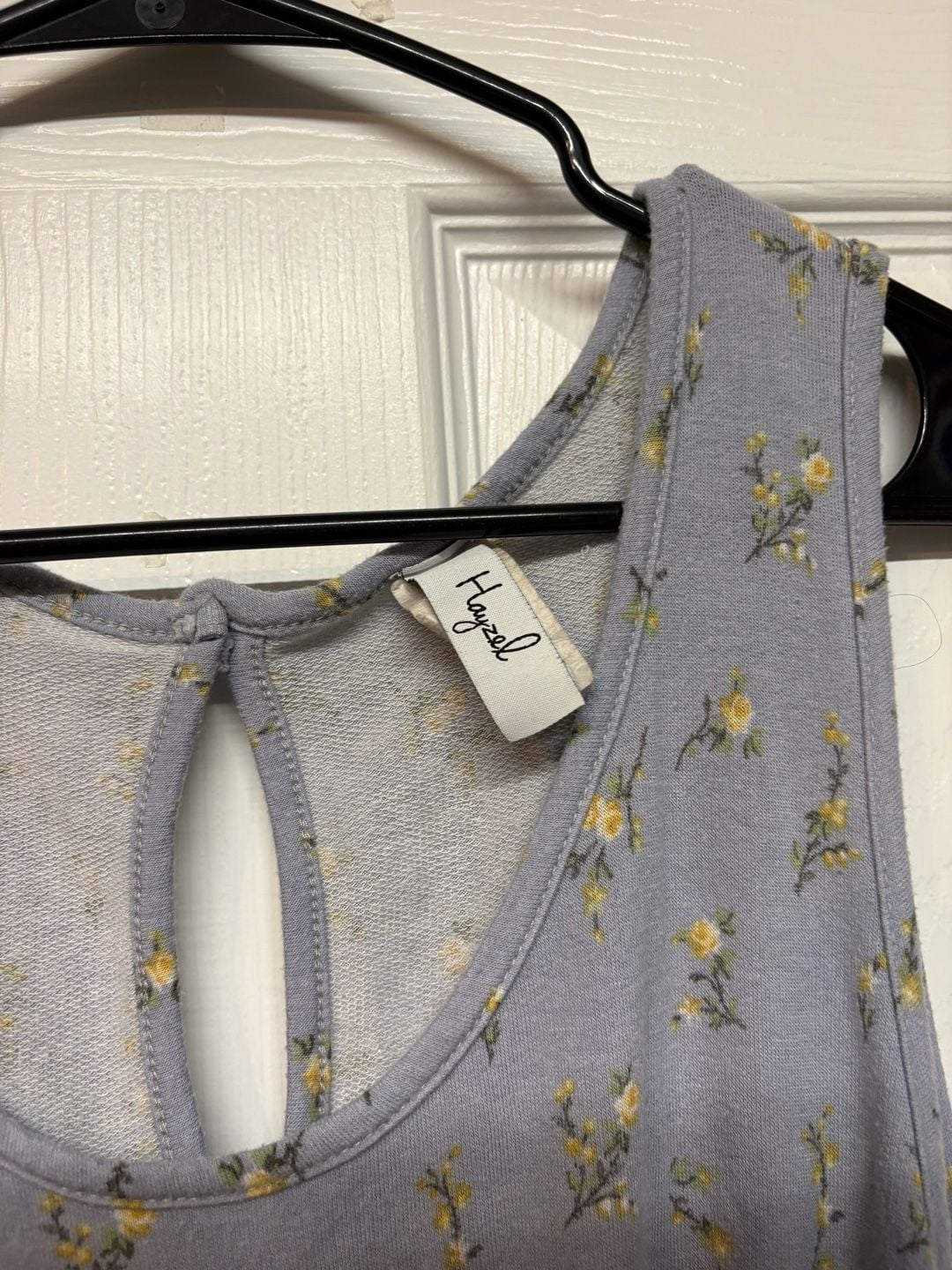 Hayzel Floral Romper Blue Yellow Sleeveless Drawstring Pockets 4