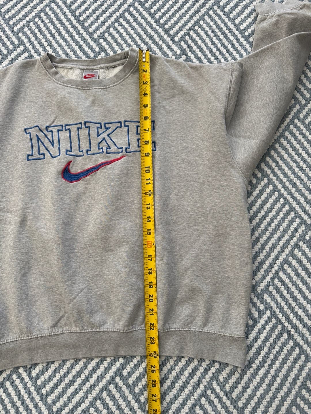 Nike Vintage Spell Out Crewneck Sweatshirt Size XL Gray Embroidered 6
