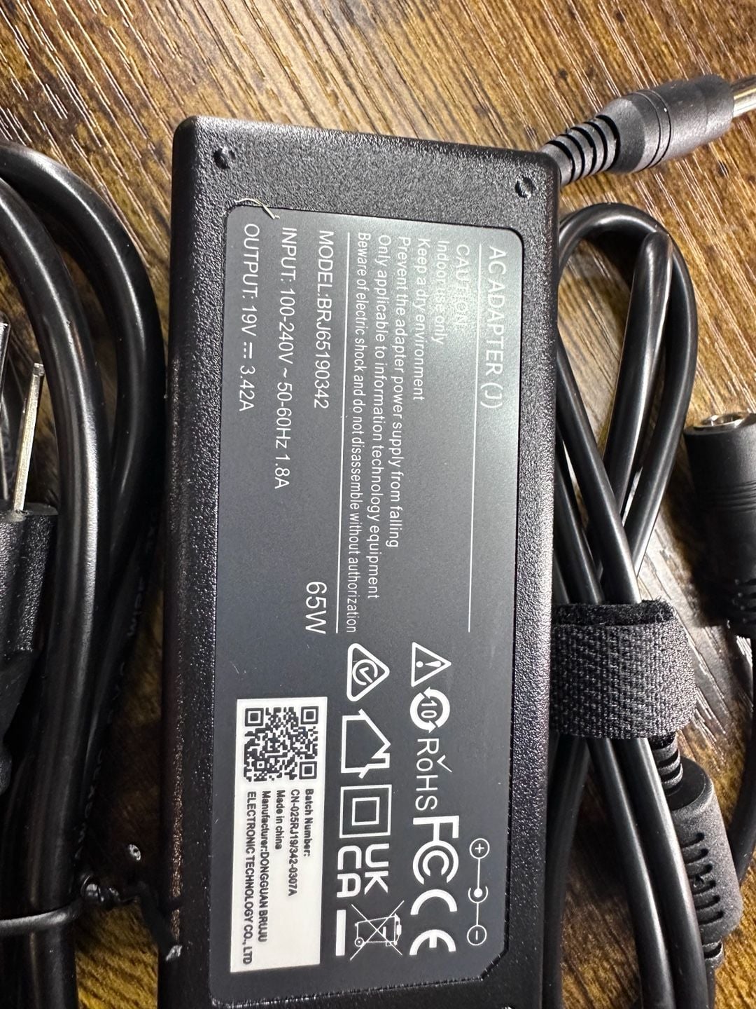 Dongguan Bruju AC Adapter BRJ65190342 65W 19V 3.42A Power Supply Charger 3