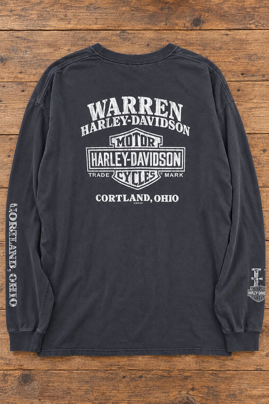 Harley Davidson Warren Ohio Distressed Long Sleeve Biker Tee 3XL 9