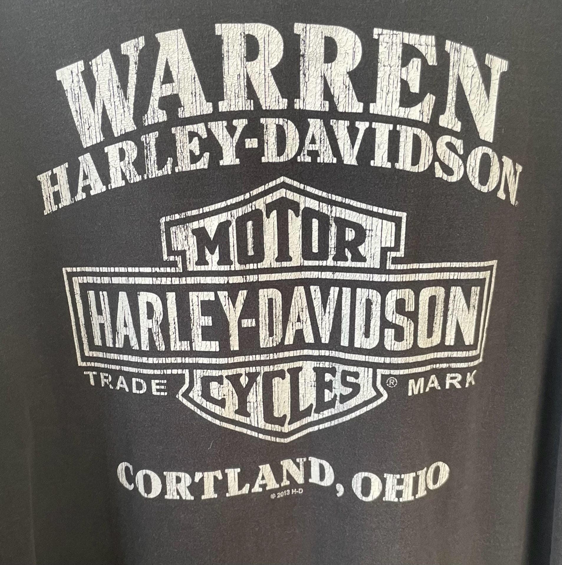  Harley Davidson Warren Ohio Distressed Long Sleeve Biker Tee 3XL 10