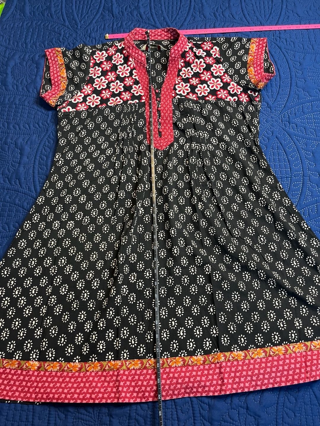 Black Floral Cotton Tunic 4