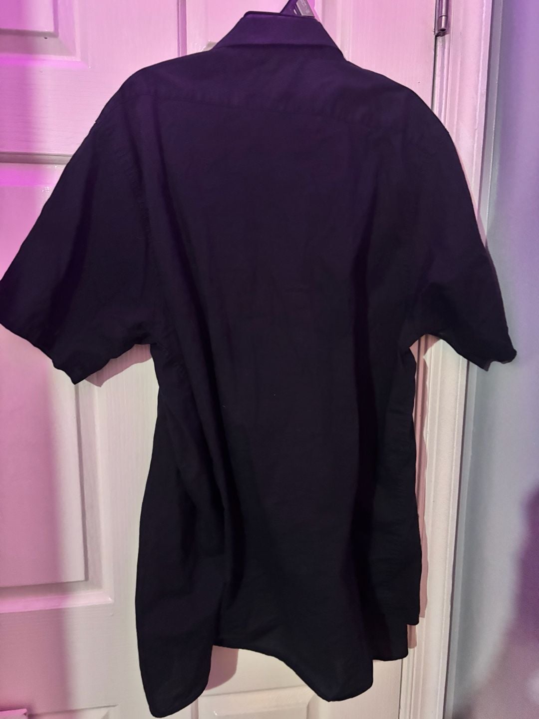 Galaxy By Harvic Short Sleeve Button Down Shirt Size XL Black 4