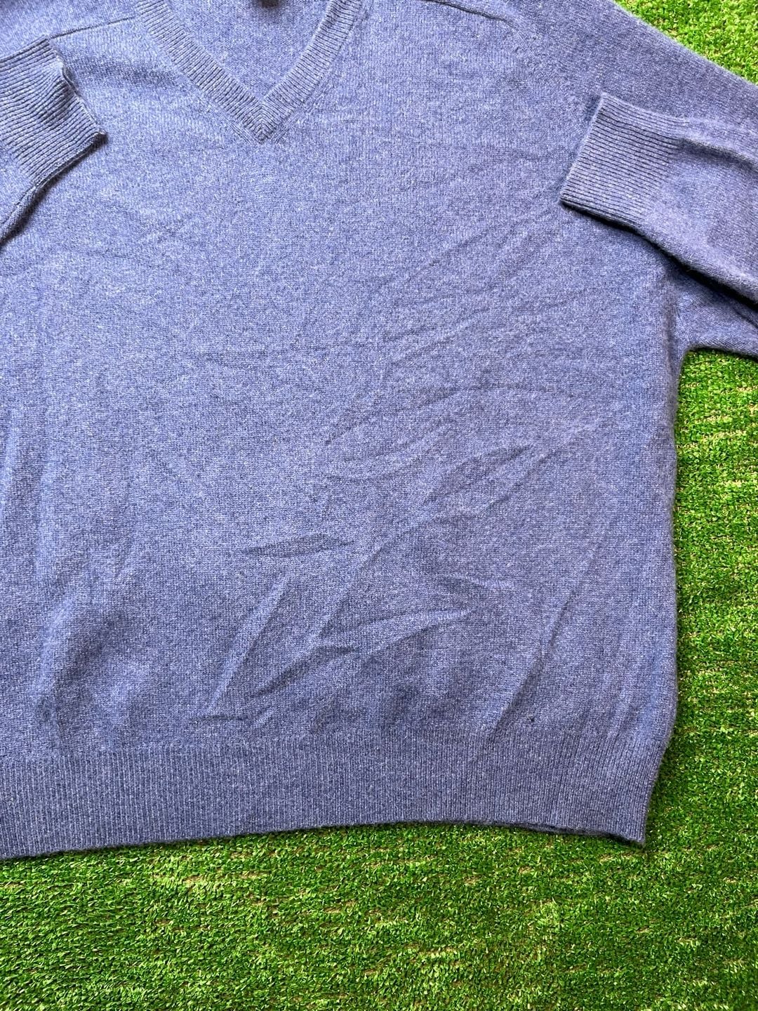 Woods & Gray V-Neck Cashmere Sweater Size XL Blue 100% Cashmere 4