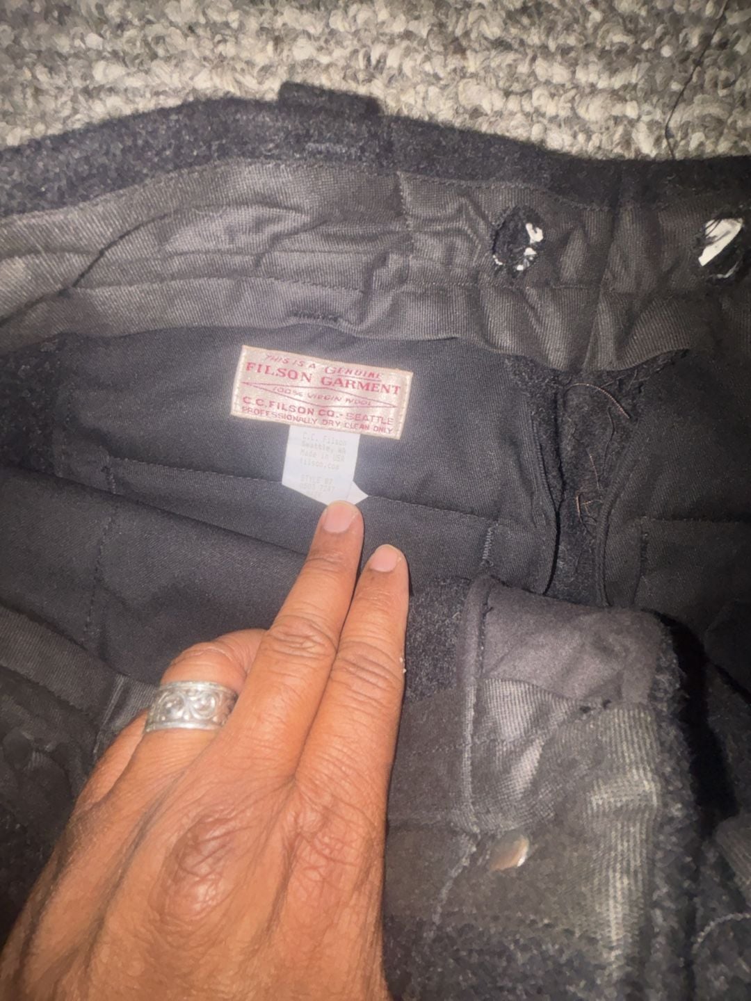 Filson Mackinaw Wool Field Pants Charcoal Black 4